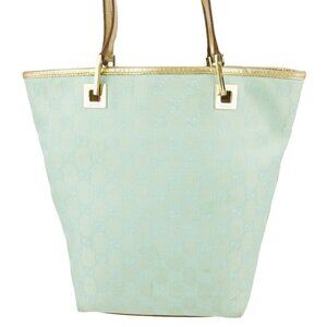 GUCCI Tote Bag Mint x Gold Women Authentic secondhand